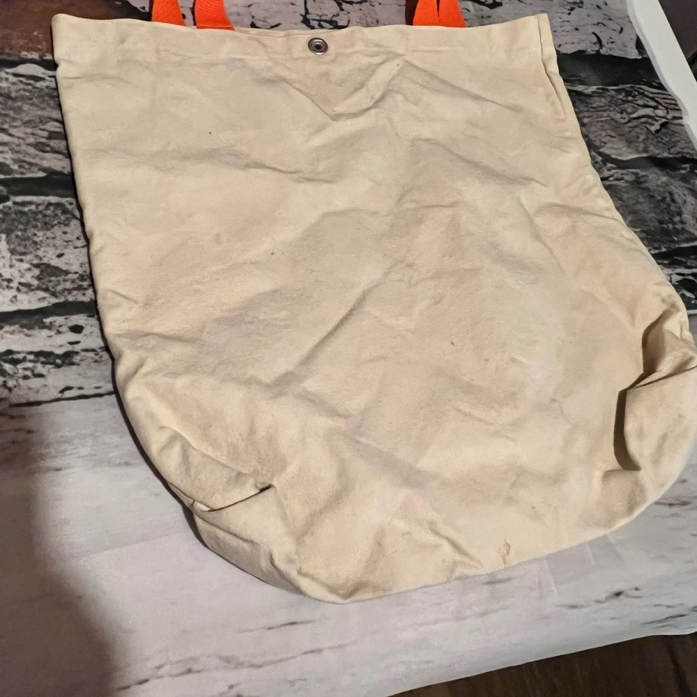 Vintage Dance Canvas Tote Bag‎ with Orange Handles By June Sobel